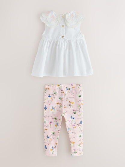 Baker by Ted Baker 2 Piece Woven Collar Top and Leggings Set
