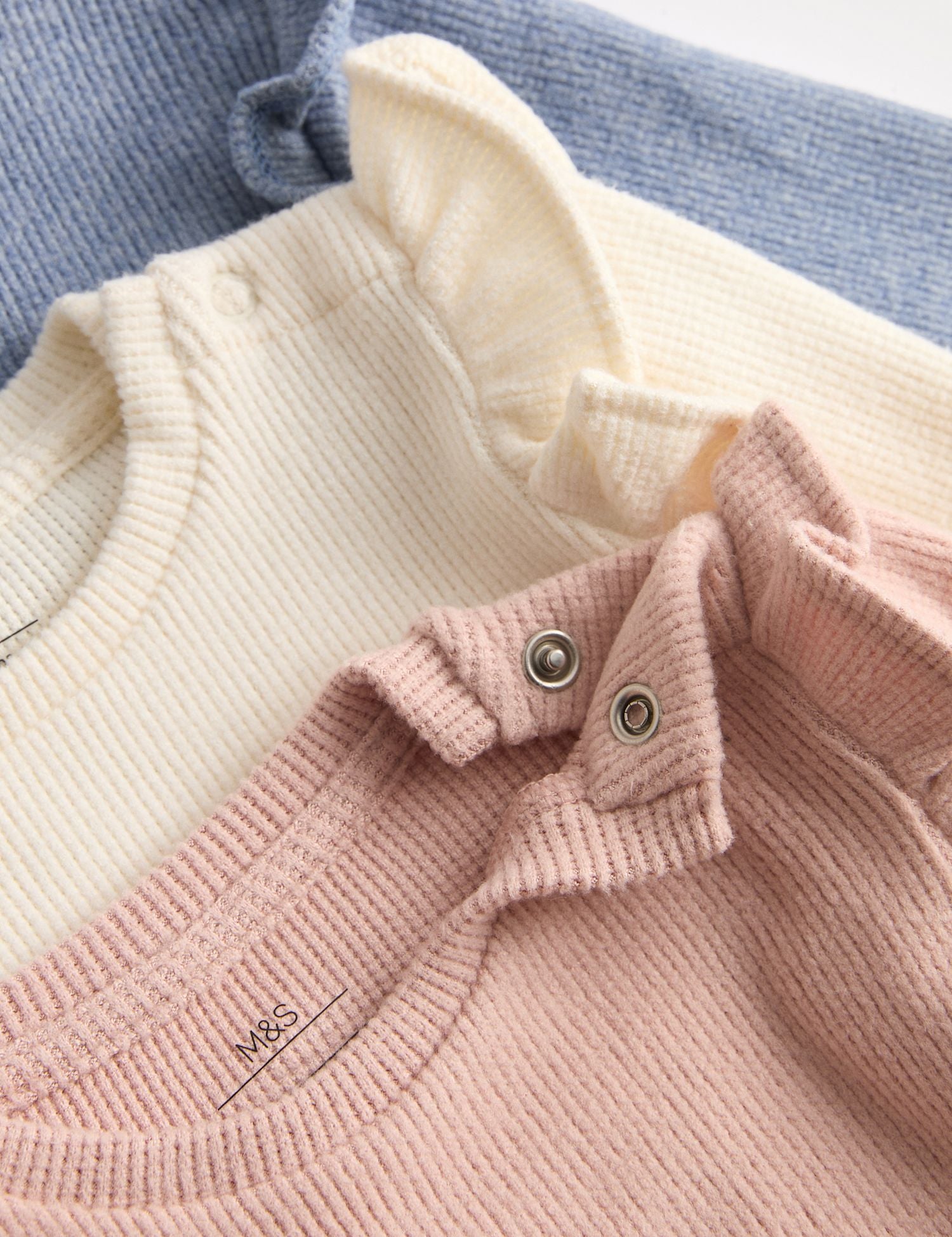 3 Pack Waffle Long Sleeve Tops (0-3 Yrs)