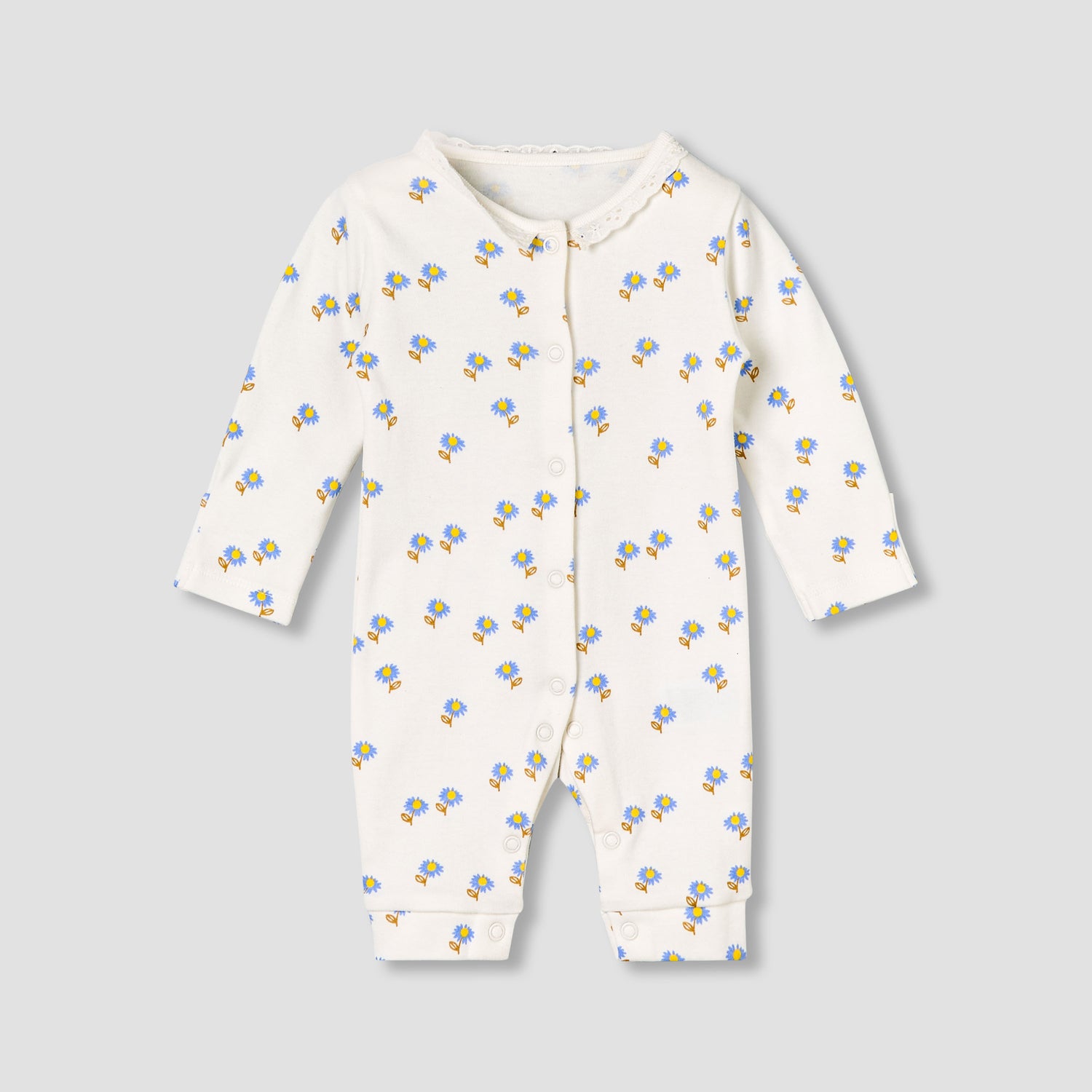 Pack of 3 Juniors Round Neck Long Sleeves Sleepsuit with Print
