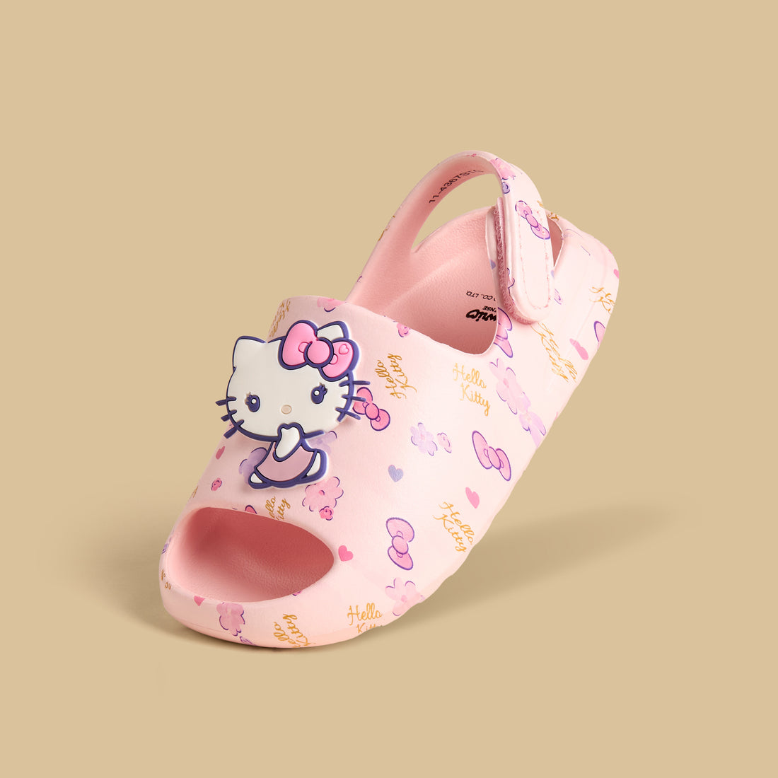 Hello Kitty Applique Slides with Hook and Loop Closure