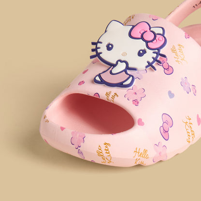 Hello Kitty Applique Slides with Hook and Loop Closure