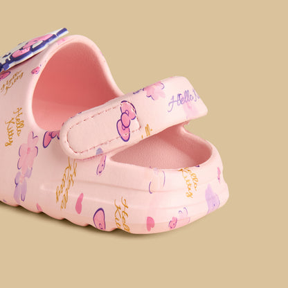Hello Kitty Applique Slides with Hook and Loop Closure