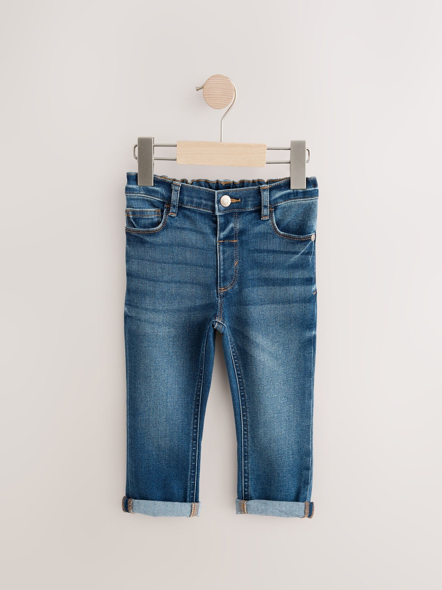 Mid Blue Denim Regular Fit Comfort Stretch Jeans (3mths-7yrs) - Size 3-6 Months (62-68cm) - Default 1