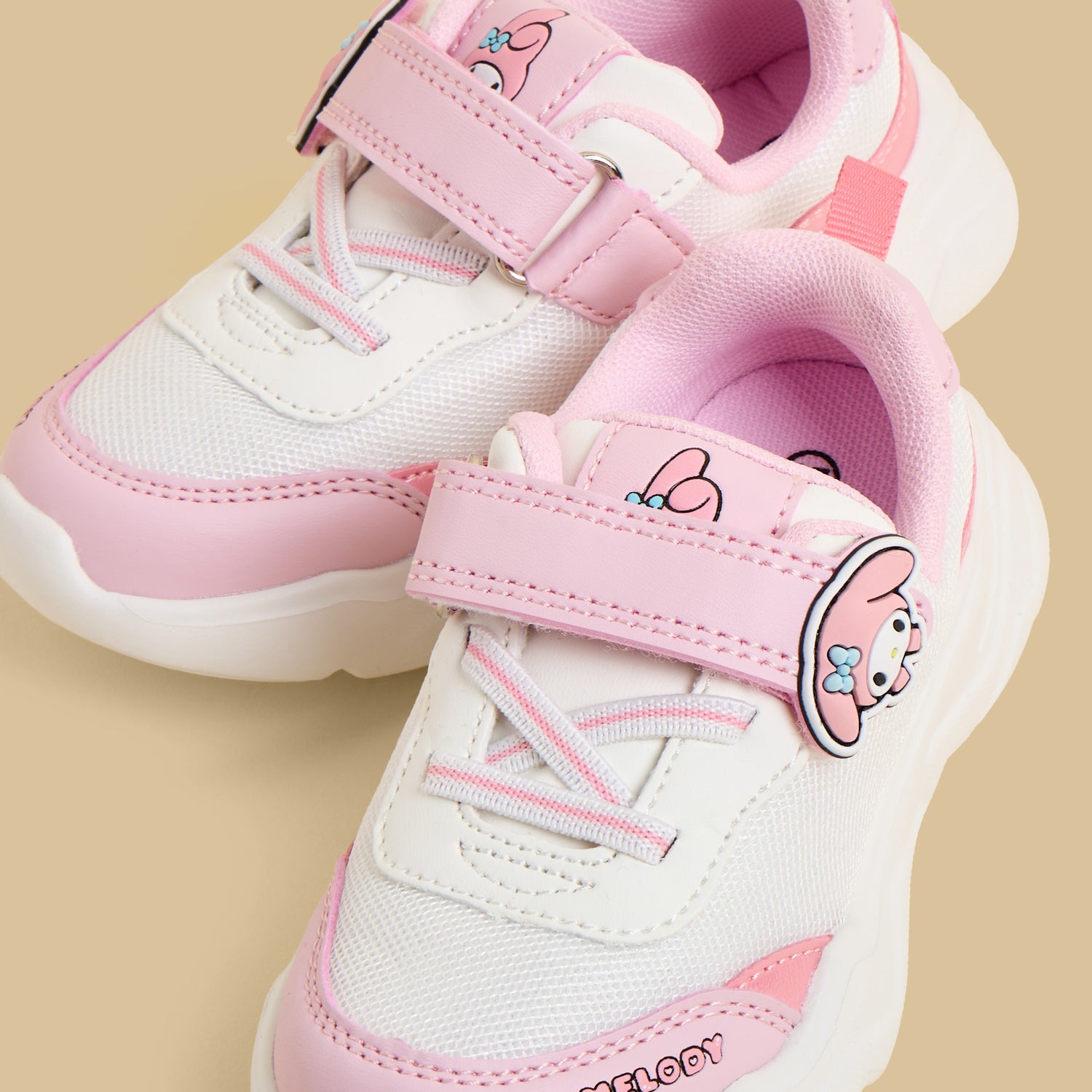 My Melody Applique Sports Shoes with Hook and Loop Closure