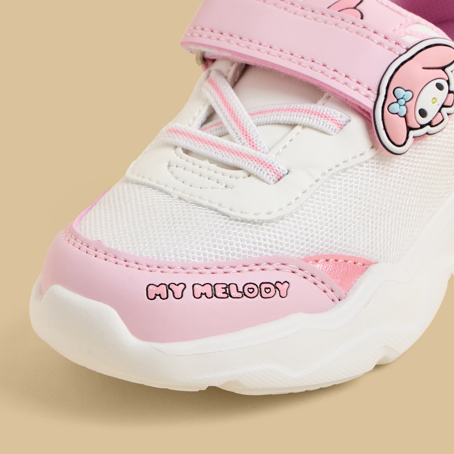 My Melody Applique Sports Shoes with Hook and Loop Closure