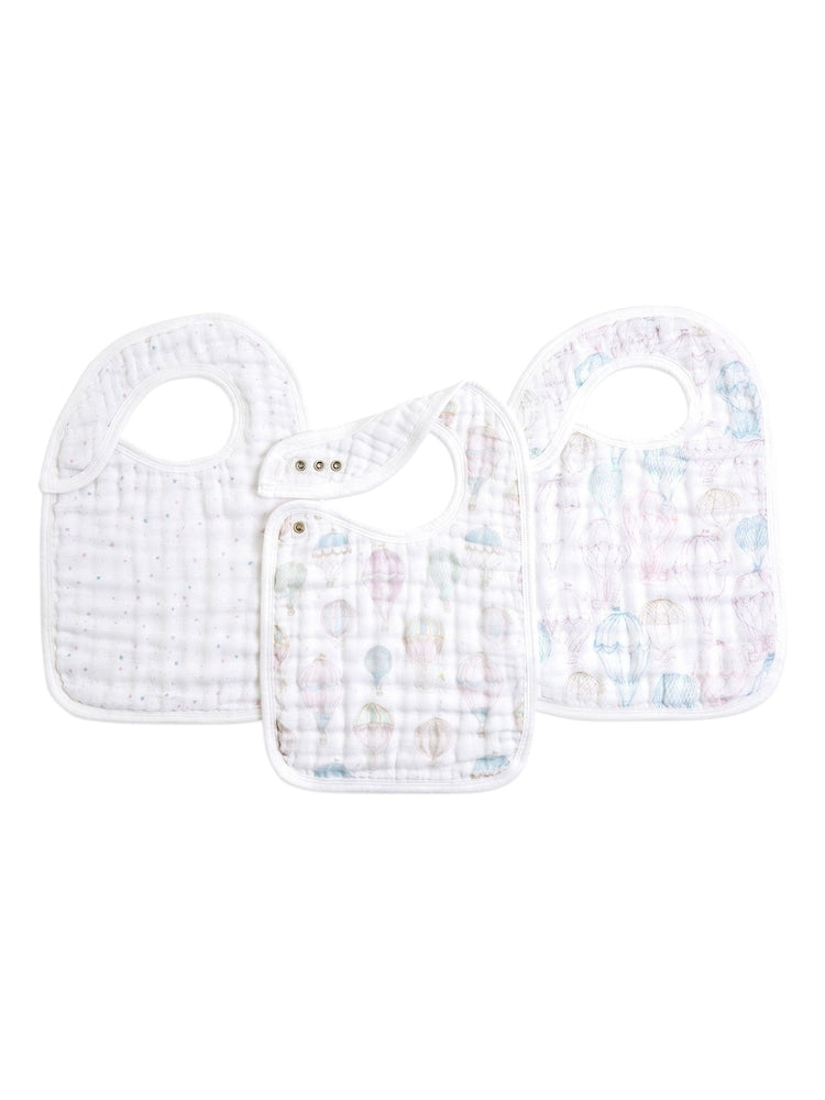 aden + anais Pink Cotton Muslin Snap Bibs 3 Pack