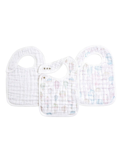 aden + anais Pink Cotton Muslin Snap Bibs 3 Pack