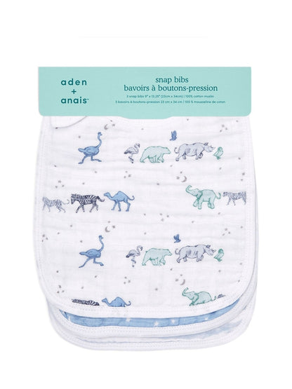 aden + anais Pink Cotton Muslin Snap Bibs 3 Pack