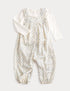 2 Piece Pure Cotton Dungarees with Top (0-6 Yrs) - CREAM MIX / 12-18 Months