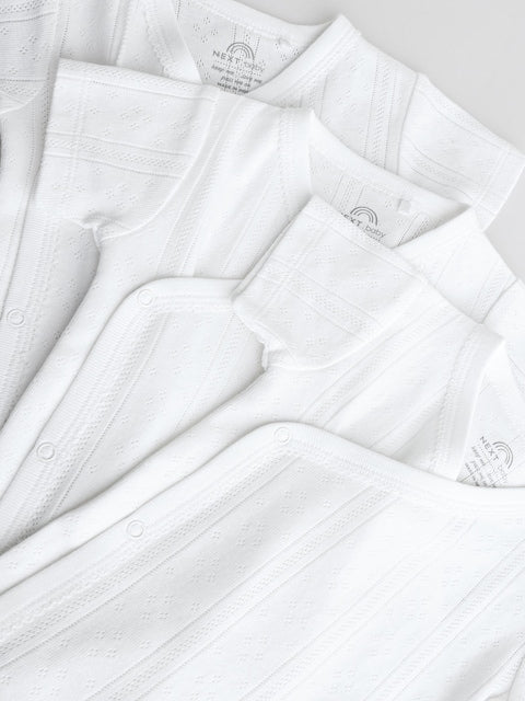 White Long Sleeve Baby Bodysuits 3 Pack