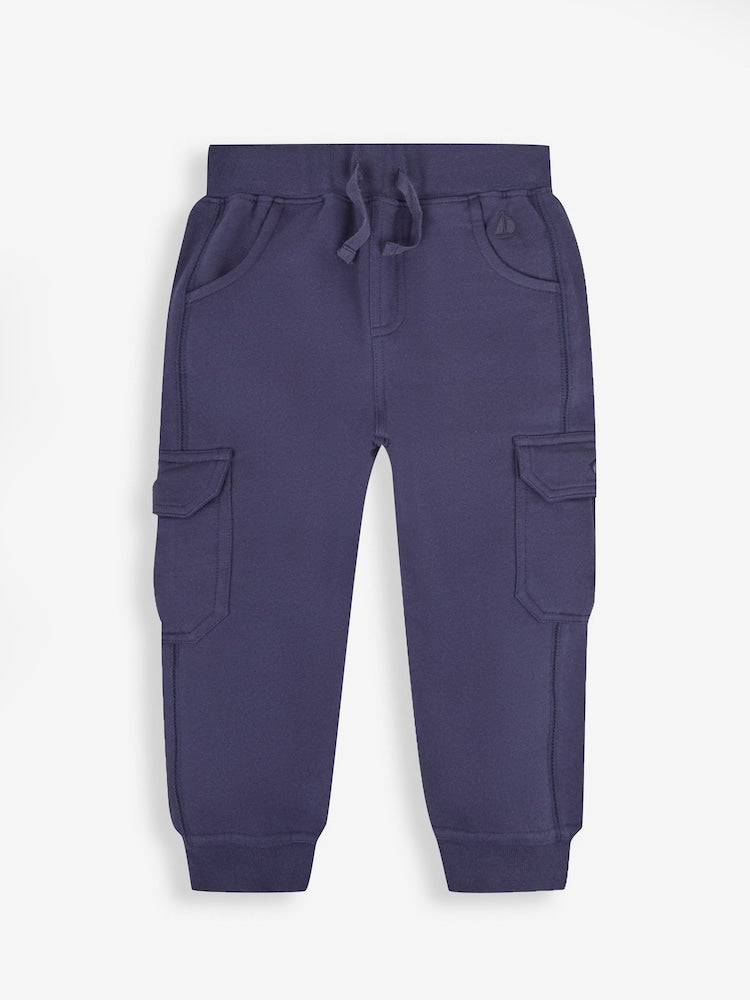 JoJo Maman Bébé Indigo Blue &amp; Navy Blue 2-Pack Cargo Joggers - Size Up To 3 Months (50 - 62cm)