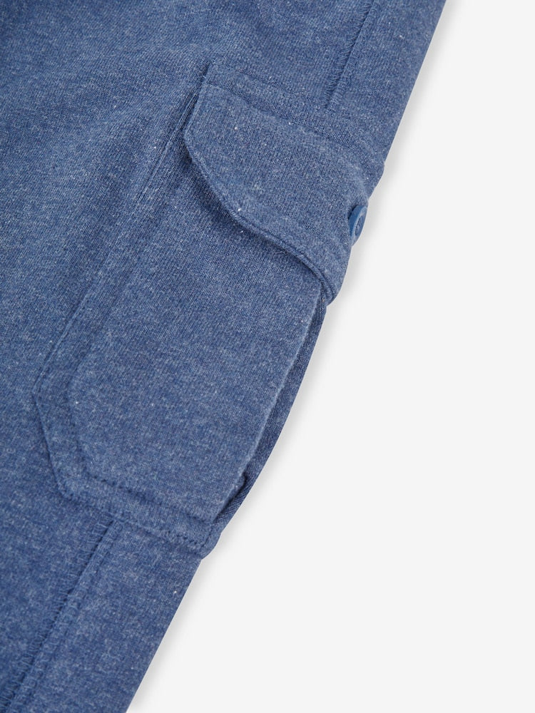 JoJo Maman Bébé Indigo Blue &amp; Navy Blue 2-Pack Cargo Joggers - Size Up To 3 Months (50 - 62cm)