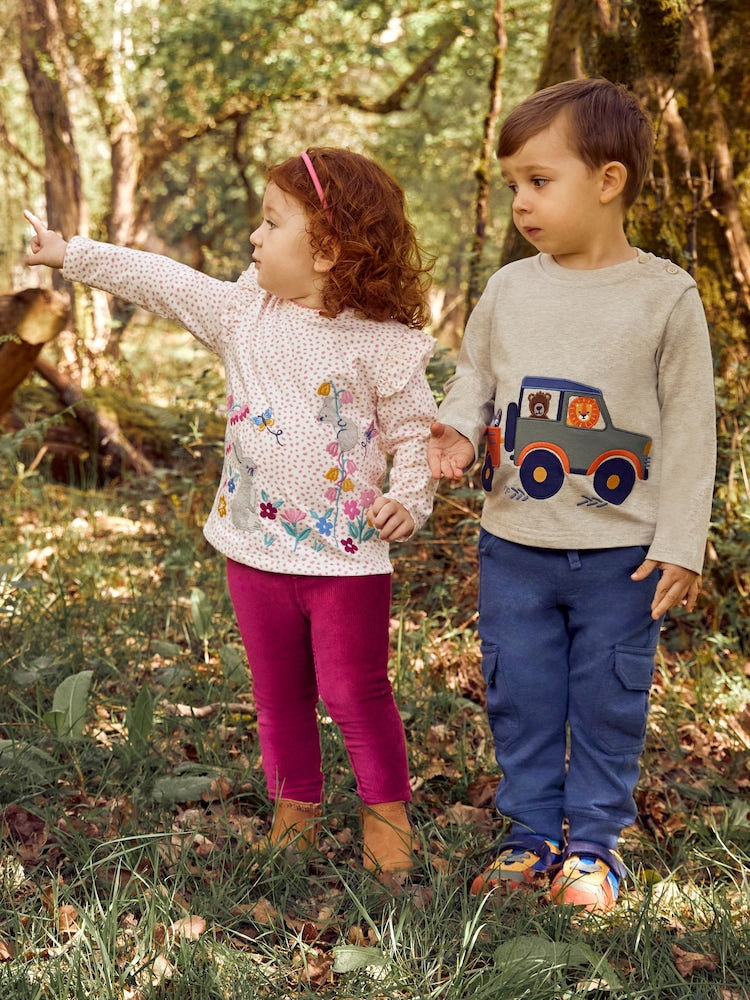JoJo Maman Bébé Indigo Blue &amp; Navy Blue 2-Pack Cargo Joggers - Size Up To 3 Months (50 - 62cm)