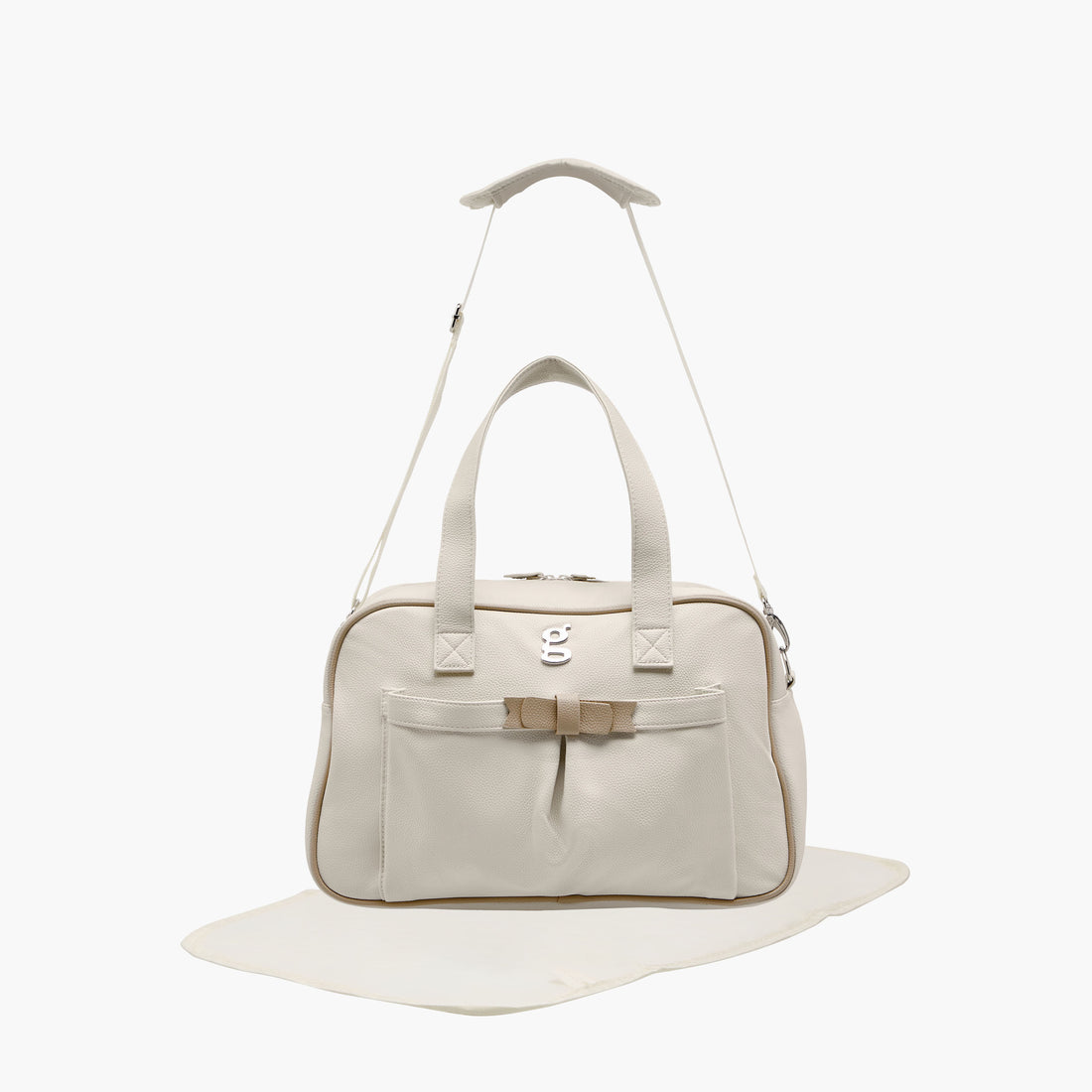 Giggles Diaper Bag with Logo Detail - Cream