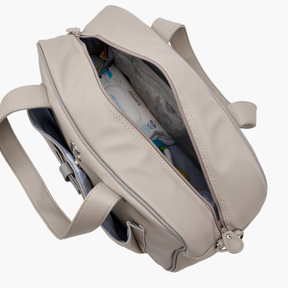 Giggles Solid Diaper Bag with Zip Closure and Double Handle