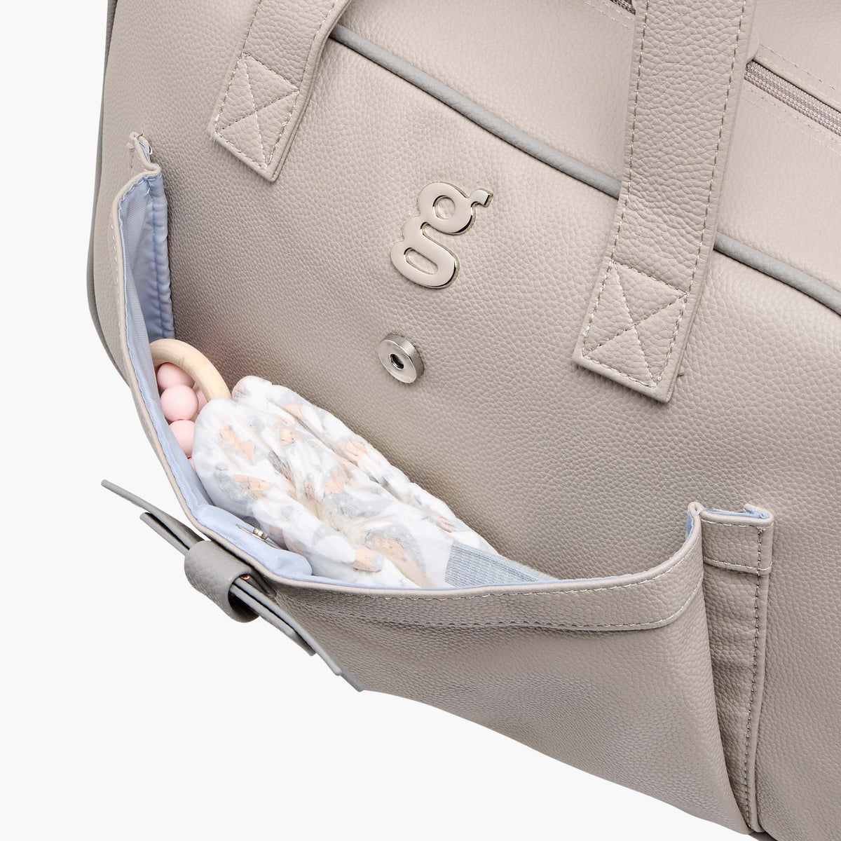 Giggles Solid Diaper Bag with Zip Closure and Double Handle