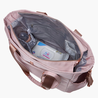 Giggles Textured Diaper Bag with Zip Closure