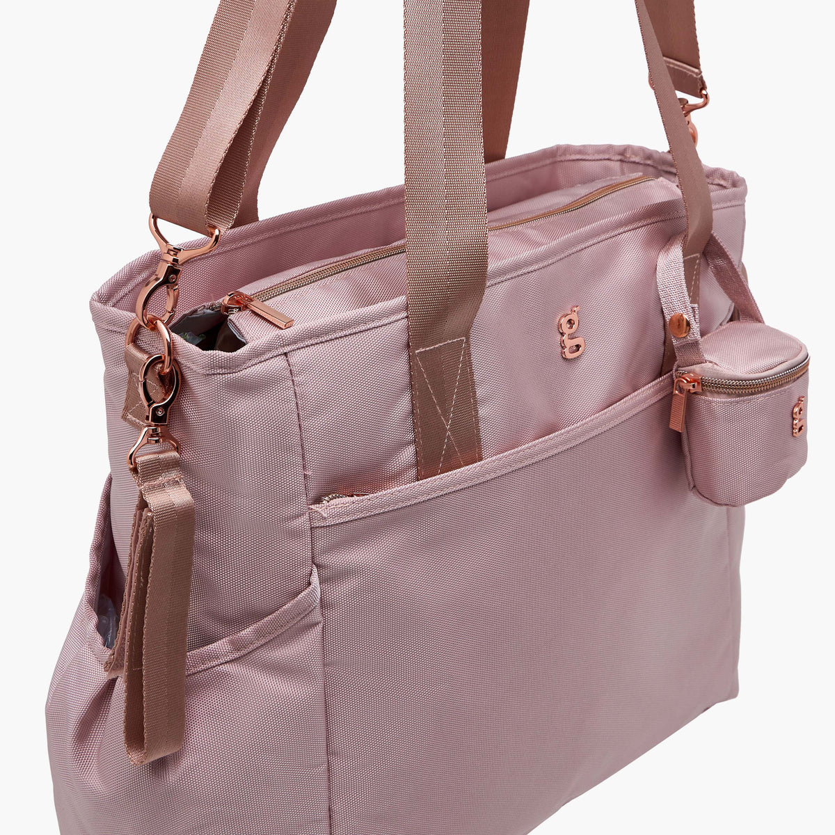 Giggles Textured Diaper Bag with Zip Closure
