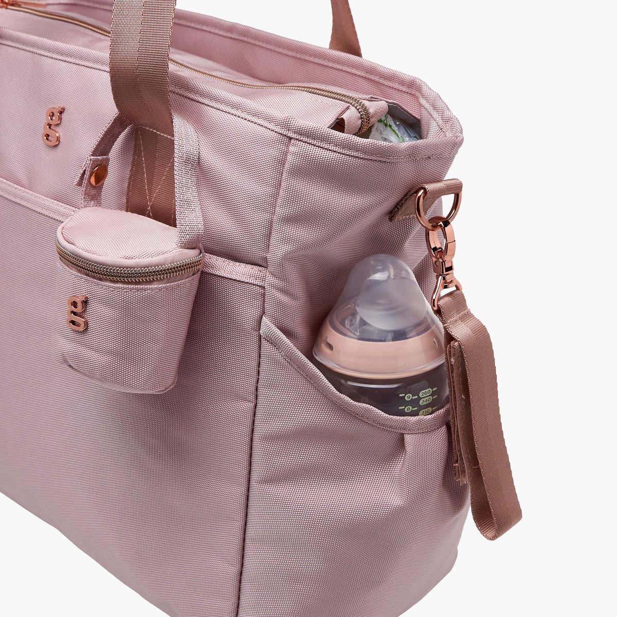 Giggles Textured Diaper Bag with Zip Closure