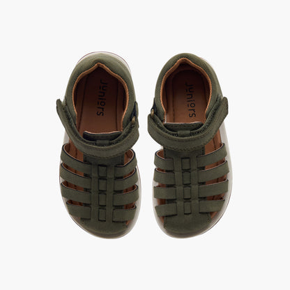 Juniors Solid Sandals with Hook and Loop Closure