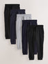 Black/Navy/Grey Skinny Fit Joggers 5 Pack (3mths-7yrs) - Size 3-6 Months (62-68cm) - Black/Navy/Grey Skinny Fit