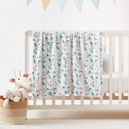 Juniors Floral Print Fleece Blanket - 75x100 cms - HomeBabyNurseryBlankets &amp; SwaddlesBlankets &amp; Quilts
