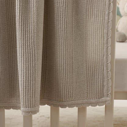 Juniors Knitted Blanket with Scallop Hem - 81x107 cms