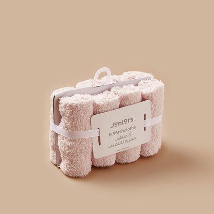 Juniors 8-Piece Textured Washcloth Set - 23x23 cms