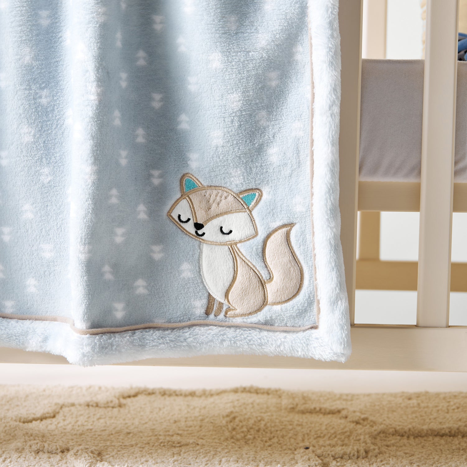 Juniors Fox Applique Fleece Baby Blanket - 76x102 cms