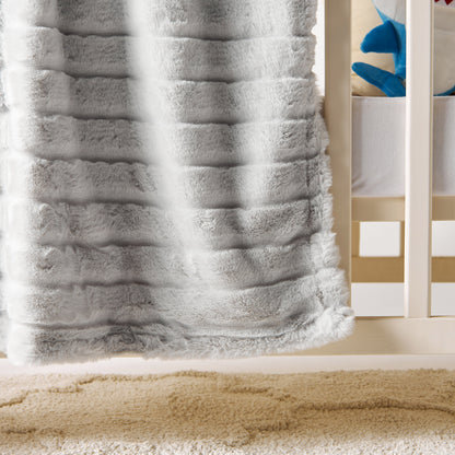 Juniors Ribbed Faux Fur Blanket - 100x127 cms