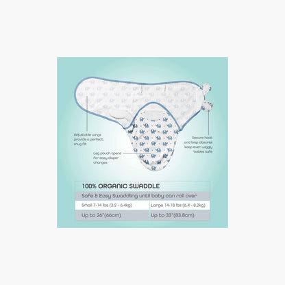 Moon Organic Swaddle with Hook and Loop Closure - Set of 2