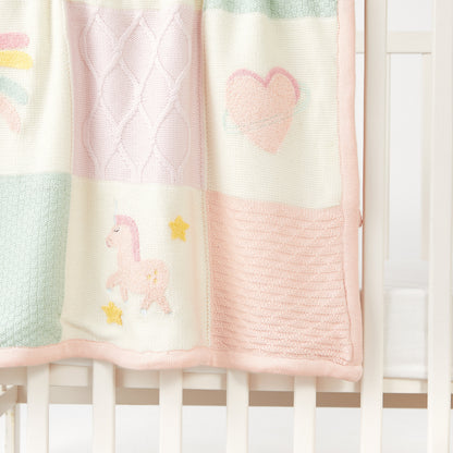 Juniors Patchwork Knit Raschel Blanket - 80x100 cm
