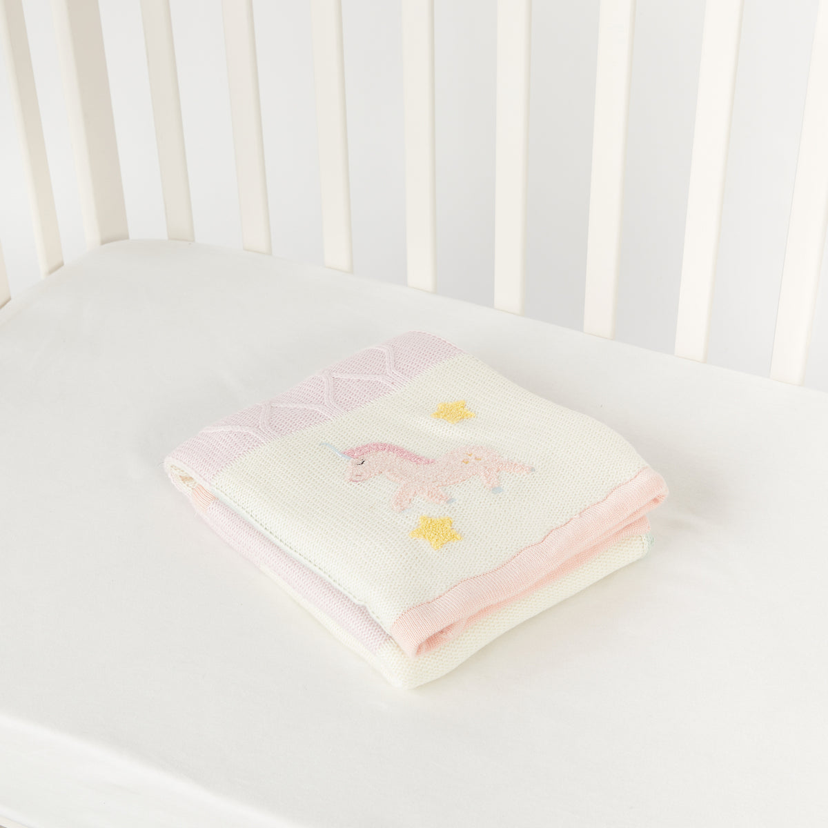 Juniors Patchwork Knit Raschel Blanket - 80x100 cm