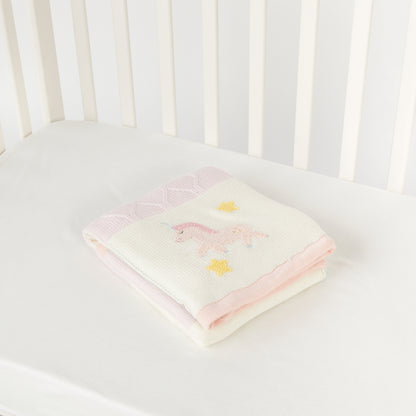 Juniors Patchwork Knit Raschel Blanket - 80x100 cm