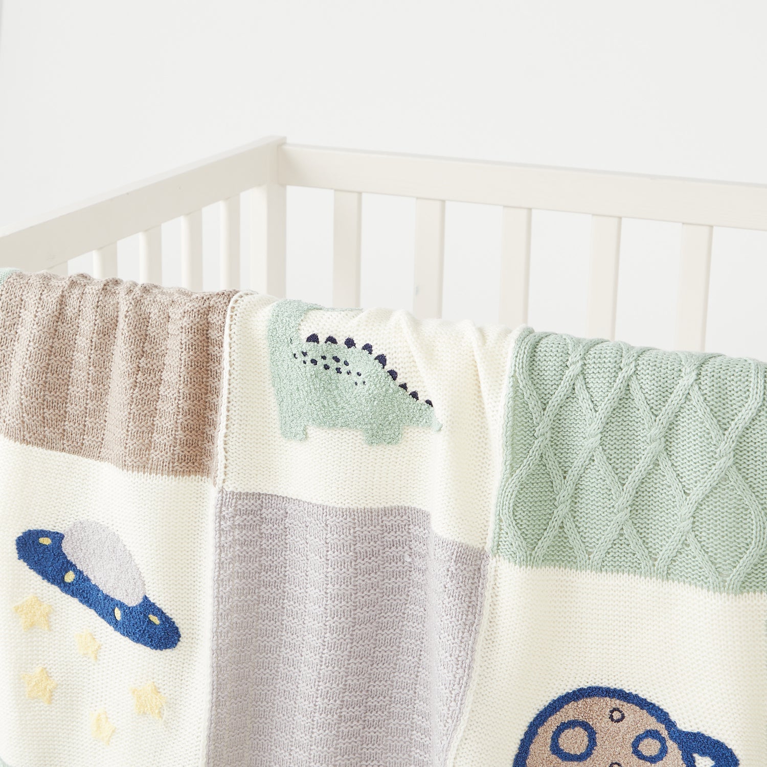 Juniors Patchwork Knit Raschel Blanket - 80x100 cm