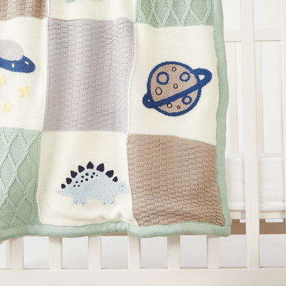 Juniors Patchwork Knit Raschel Blanket - 80x100 cm