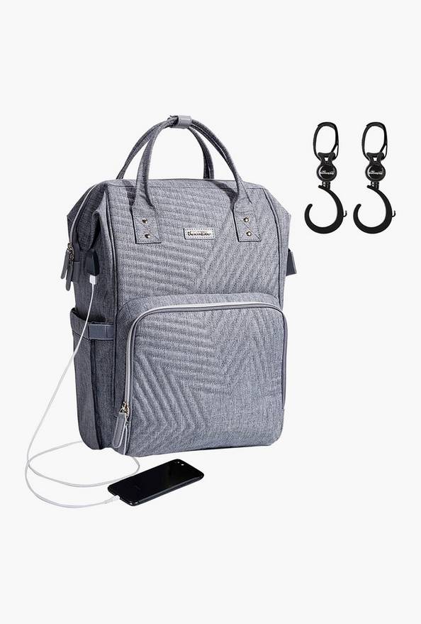 Sunveno Quilted Diaper Bag with Stroller Hooks