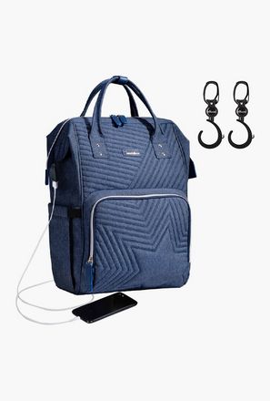 Sunveno Quilted Diaper Bag with Stroller Hooks