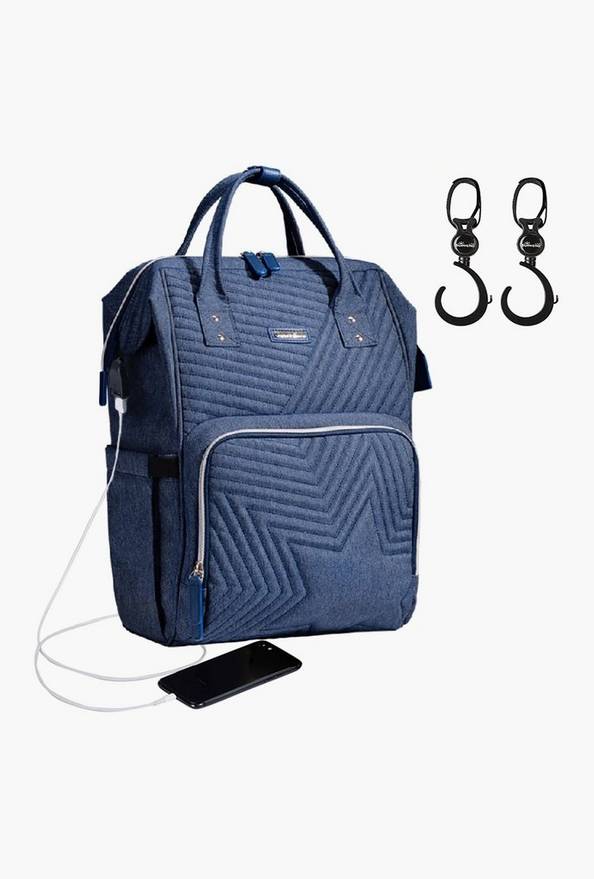 Sunveno Quilted Diaper Bag with Stroller Hooks