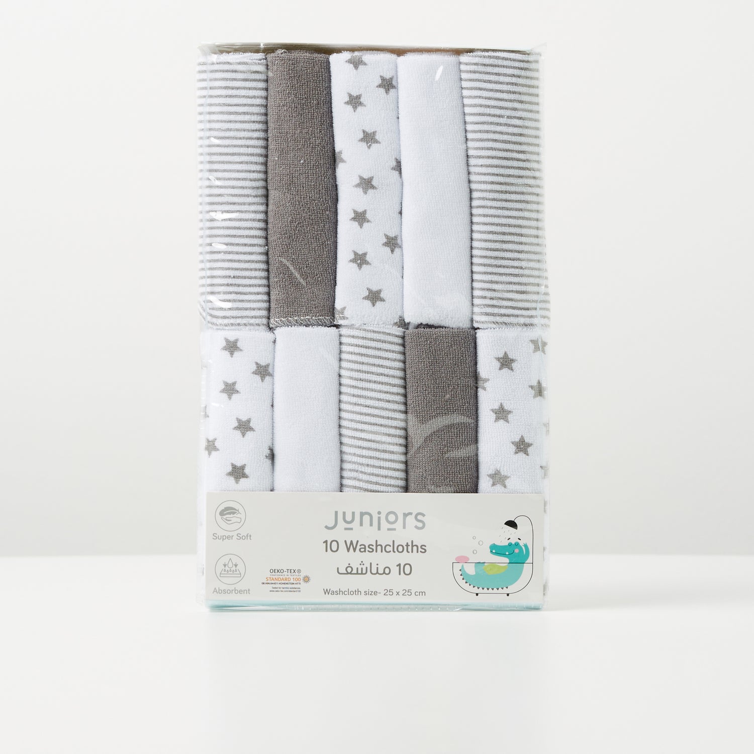 Juniors Printed Wash Cloth - Set of 10