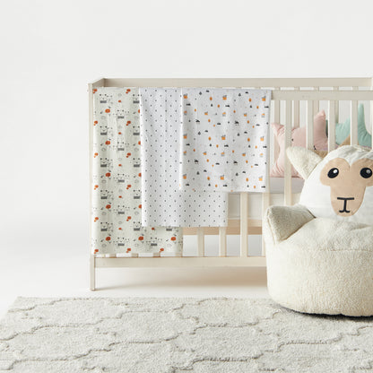 Juniors Printed 3-Piece Flannel Swaddle Blanket Set - 75x75 cm - HomeBabyNurseryBlankets &amp; SwaddlesSwaddles &amp; Sleeping Bags