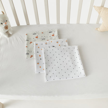 Juniors Printed 3-Piece Flannel Swaddle Blanket Set - 75x75 cm