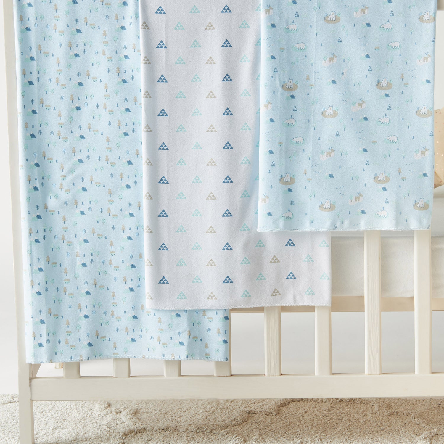 Juniors Printed 3-Piece Flannel Wrap Blanket - 75x75 cm