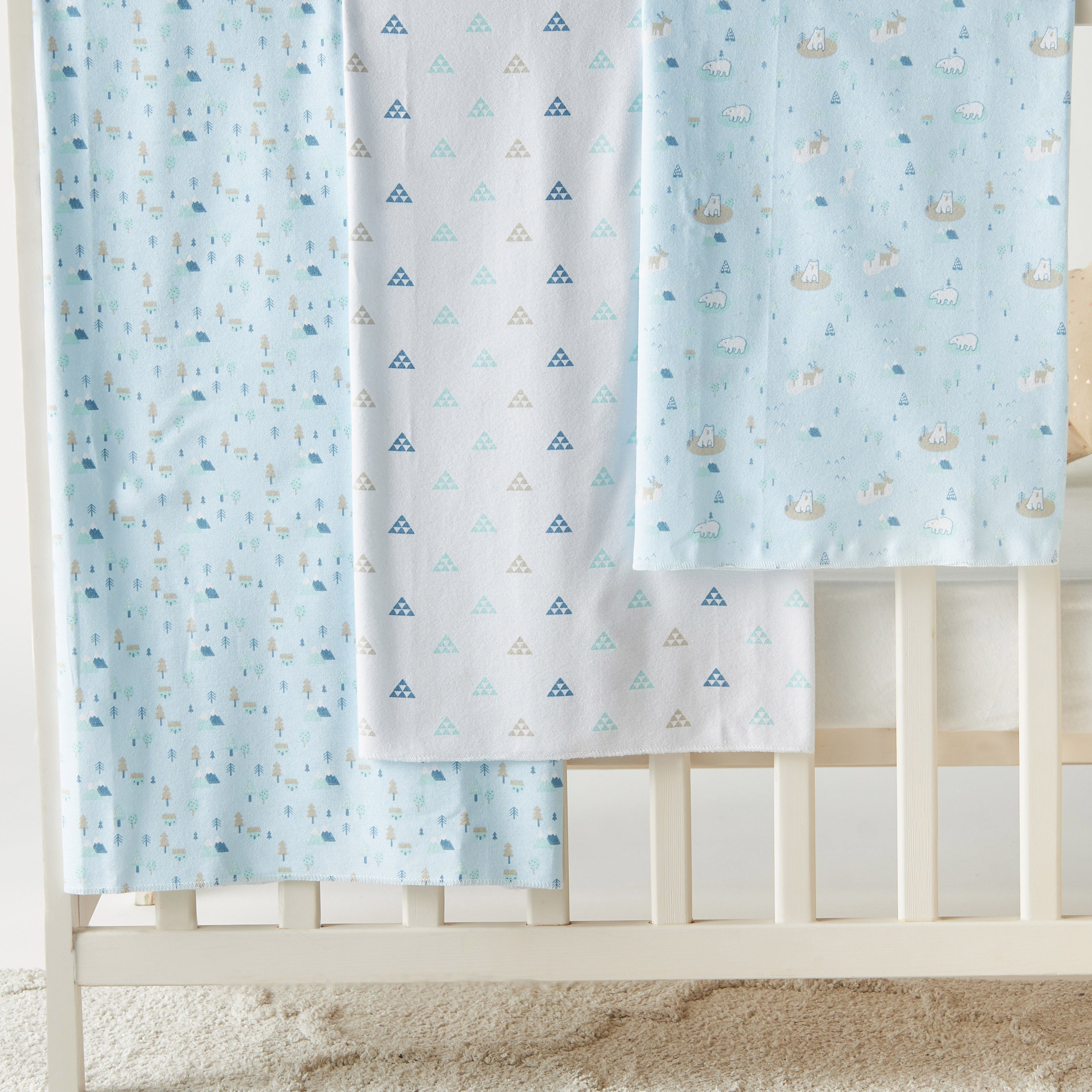 Juniors Printed 3-Piece Flannel Wrap Blanket - 75x75 cm
