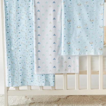 Juniors Printed 3-Piece Flannel Wrap Blanket - 75x75 cm
