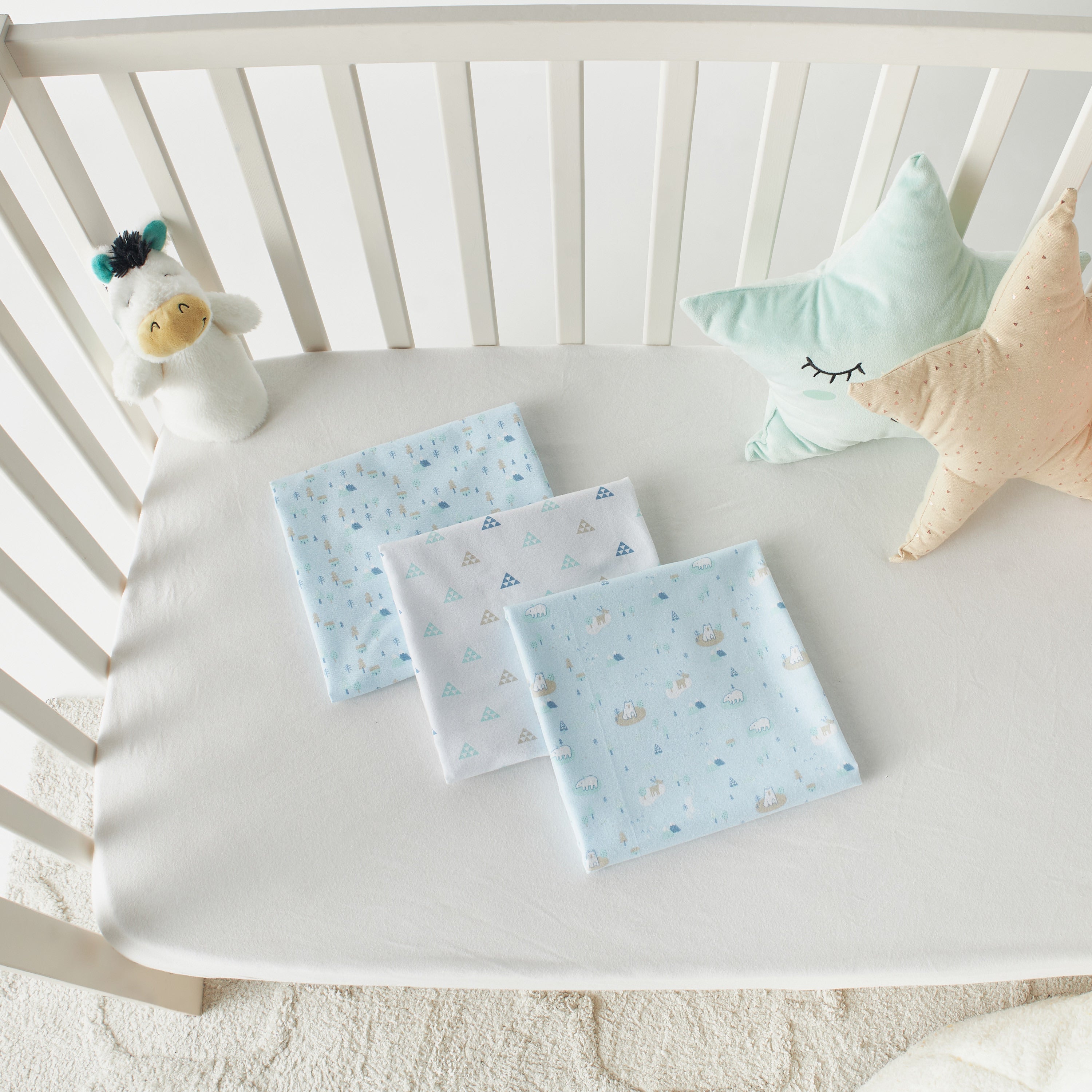 Juniors Printed 3-Piece Flannel Wrap Blanket - 75x75 cm
