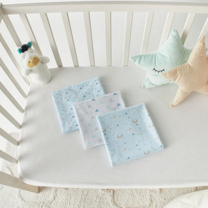 Juniors Printed 3-Piece Flannel Wrap Blanket - 75x75 cm