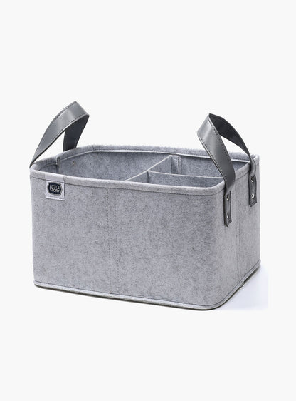 Little Story Diaper Caddy Simplex, Grey-baby-gear-diaperbags-image-1