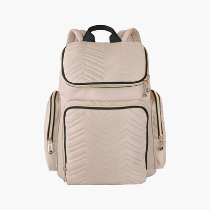 Little Story Georgia Diaper Bag With Changing Pad &amp; Stroller Hooks, Ivory