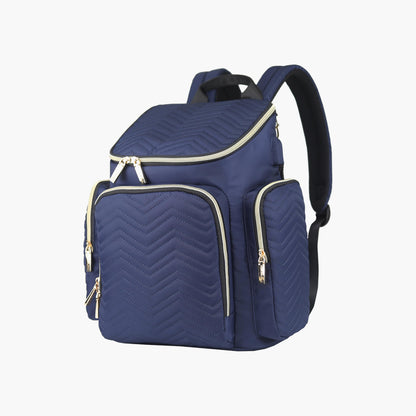 Little Story Georgia Diaper Bag With Changing Pad &amp; Stroller Hooks, Navy Blue